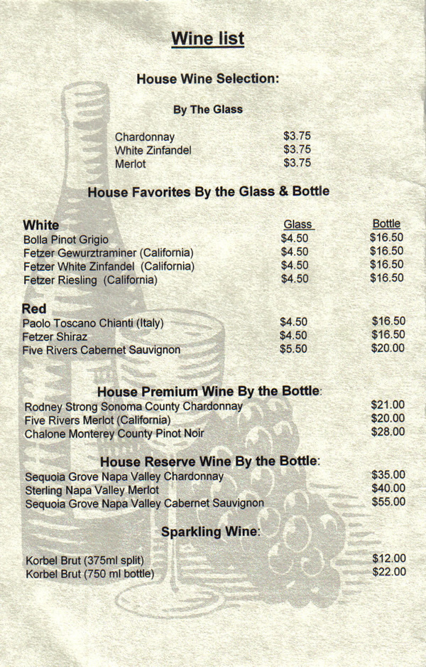 Wines List